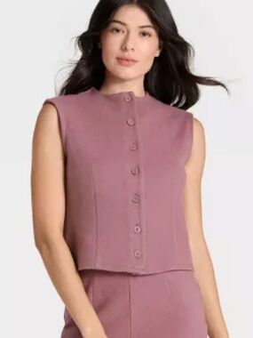 A New Day Women's Brushed Vest Mauve M